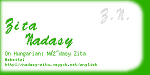 zita nadasy business card